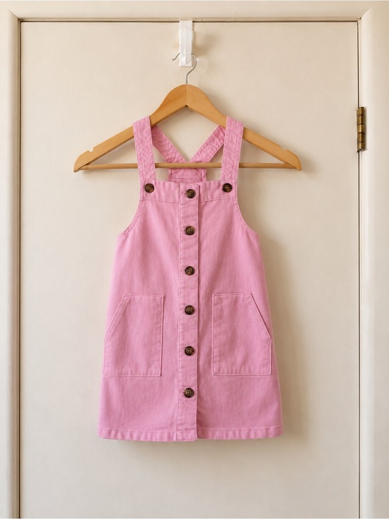 wonder nation Other - Wonder Nation Pink Button Front Jumper Dress Girls 5T